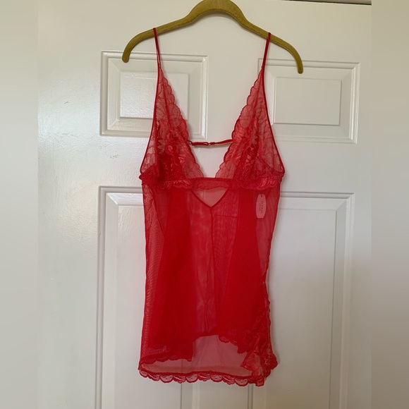 Victoria's Secret Other - Victoria's Secret Red Sheer With Lace Lingerie NWT 🌴